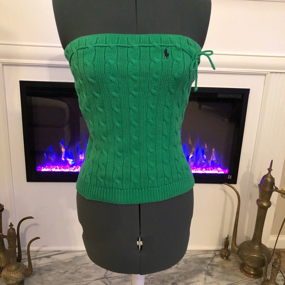 Ralph Lauren Green Tube Top w/Bow - Size M